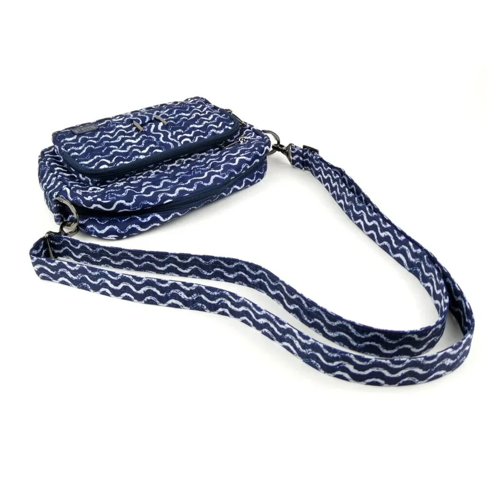 Lug Blue & White Carousel RFID Crossbody Bag
